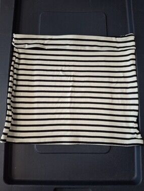Charlotte Russe Black and Cream Striped Mini Skirt
